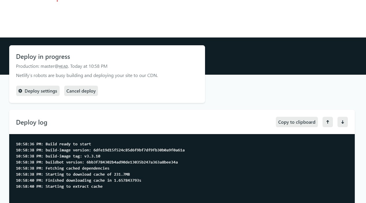Netlify Deployment Console