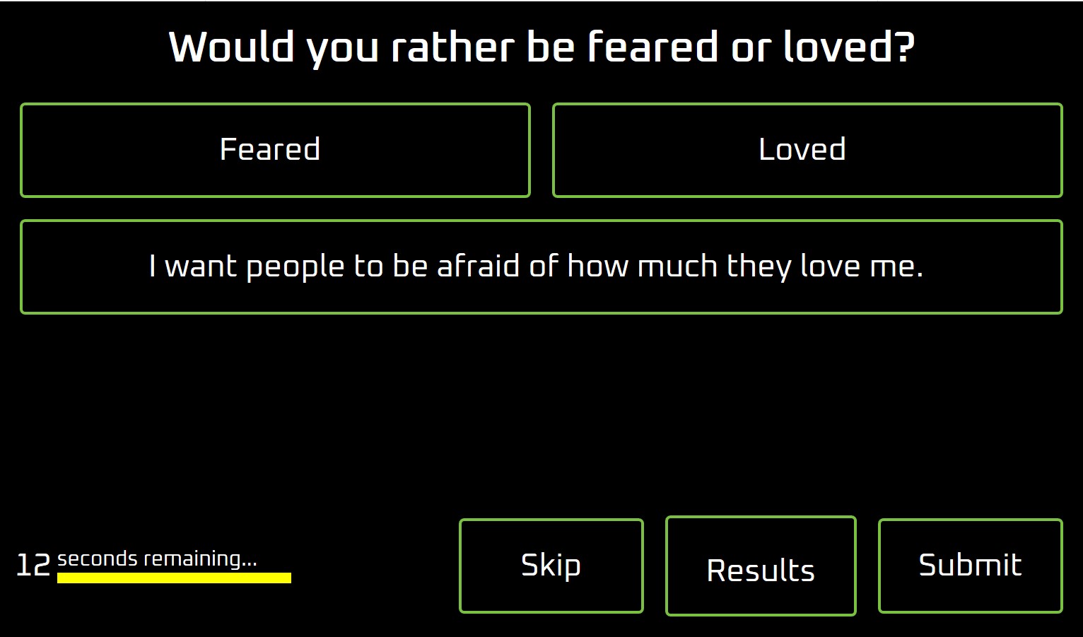 The question component.