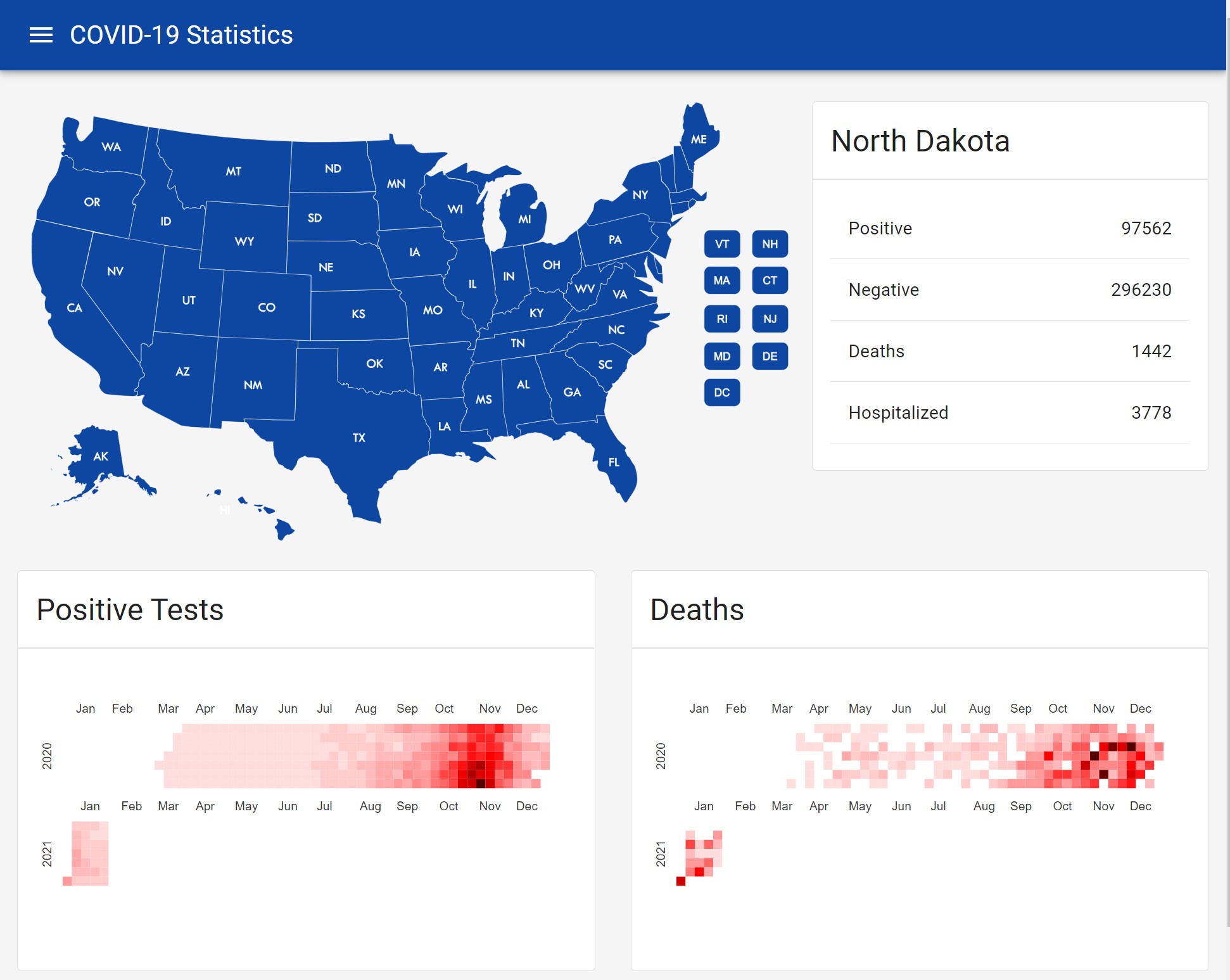 COVID-19 Web Application with Heatmaps thumbnail